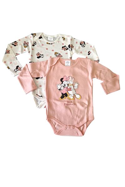 Minnie Mouse Set of two long-sleeved bodysuits, multicolor, 100% cotton, Minnie Mouse