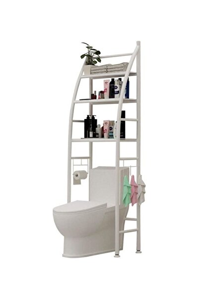 Generic رف منظم للحمام أبيض 50×25×166 سم