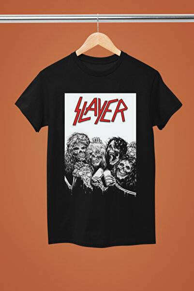 MAGORS SLAYER TRUPA ROCK TSHIRT IMPRIMAT DIN BUMBAC Mâneci scurte
