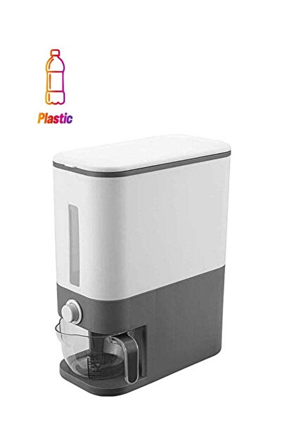 Generic Automatic Rice Dispenser - Airtight 12kg Grain Container with Lid (Gray)