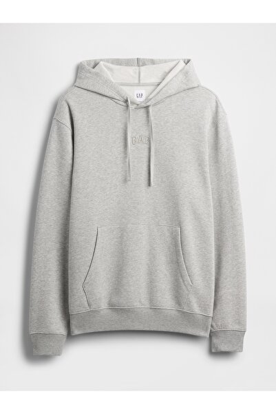 GAP Erkek Gri Relaxed Mini-Logo Sweatshirt