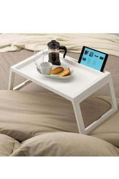 Generic foldable bedside table White 36 cm