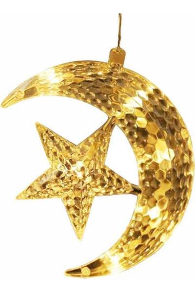 Salla ستارة هلال رمضان وأضواء خرافية LED على شكل نجمة بلون أصفر بطول 2.5 متر