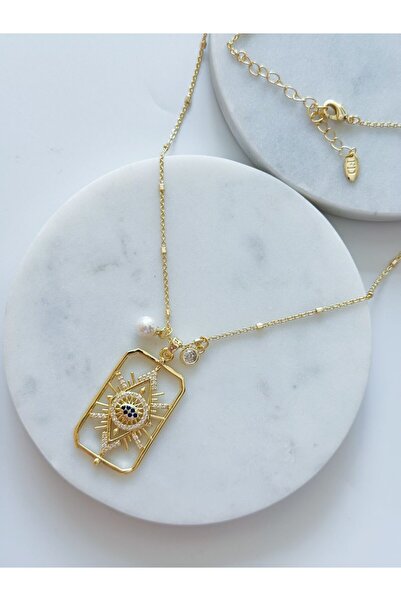 CHARMLUCKY Special Series Eye-Pearl Charm Long Necklace