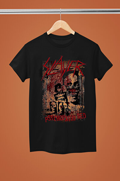 MAGORS تيشيرت SLAYER THE ROCK BAND مطبوع من القطن بأكمام قصيرة وقصة عادية