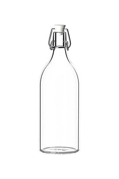 Generic زجاجة شفافة من قطعتين مع سدادة سعة 1 لتر