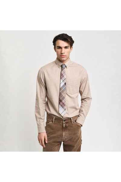 Gant Erkek Bej Regular Fit Düğmeli Yaka Gömlek