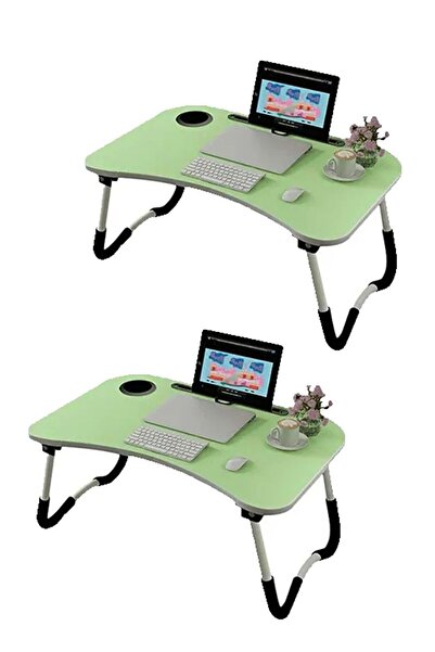 Arma مجموعة طاولة كمبيوتر محمول قابلة للطي مع حامل أكواب وجهاز iPad