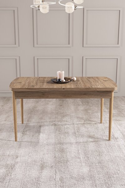 SHOOVVEL Vena Atlantik Çam MDF 70x114 Ahşap Ayaklı Açılır ÜstKalite Mutfak Ma...