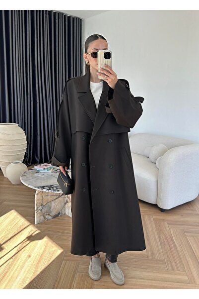 Lady Pixie Women's Shoulder Long Epaulet Trench Coat