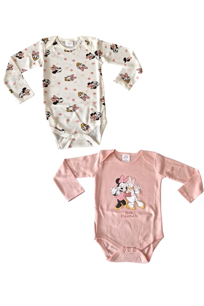 Minnie Mouse Set of two long-sleeved bodysuits, multicolor, 100% cotton, Minnie Mouse