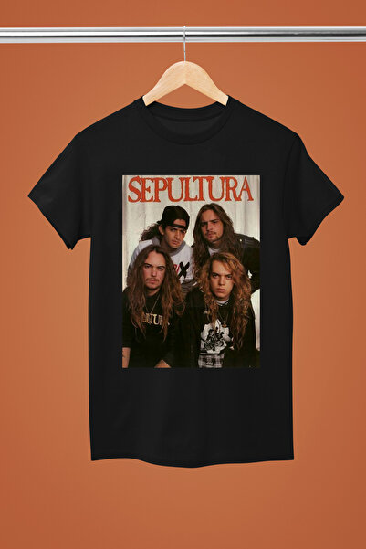 MAGORS تيشيرت روك من القطن بأكمام قصيرة وطبعة SEPULTURA