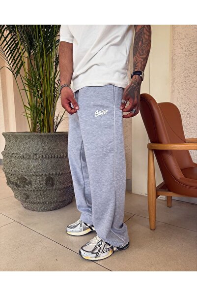 MODA ERKEK STWD BASKILI ŞERİTLİ BAGGY 2 İPLİK PAMUKLU EŞOFMAN ALTI