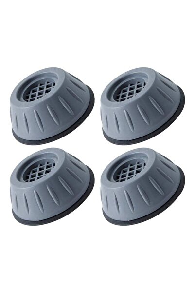 Generic Set Of 4 Anti Vibration Washing Machine Pads Grey/Black 10.5cm