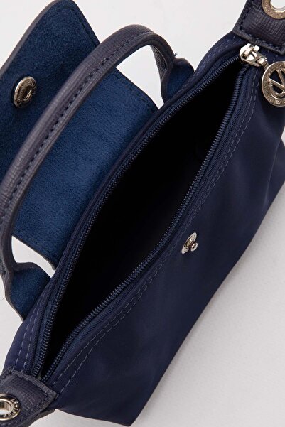Levidor Lacivert Mini Boy Deri Kapak Detaylı El Çantası