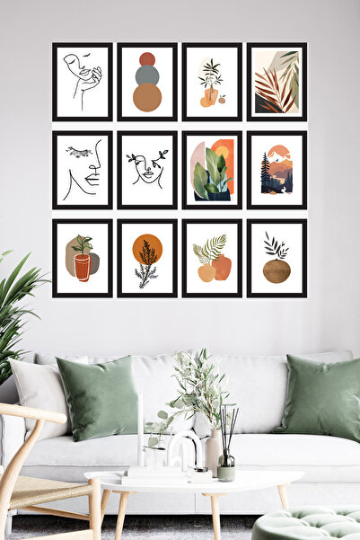 woodsia Set de pictură din lemn MDF cu aspect cadru, 12 piese SET1011