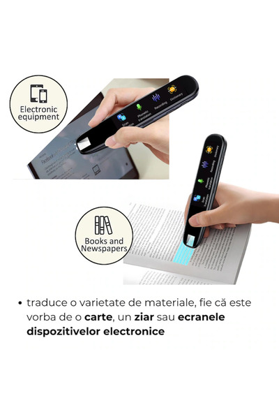 OEM Smart Translate Pen, LED Screen, Wi-Fi, Bluetooth, Touch Screen, Translation in 142 Languages, Black
