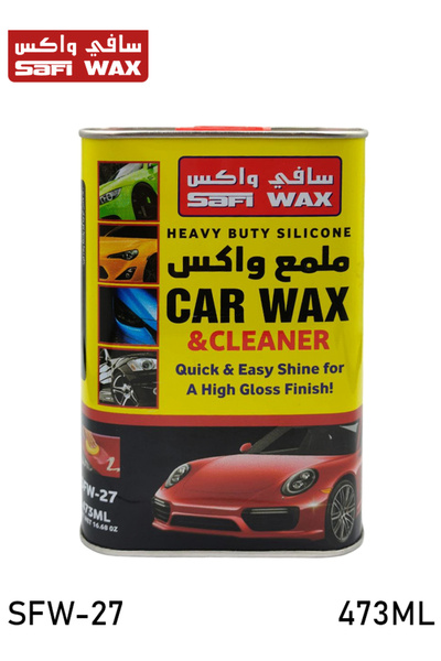 SAFI WAX شمع ومنظف السيارات SFW-27 سعة 473 مل - تركيبة سيليكون شديدة التحمل ل...