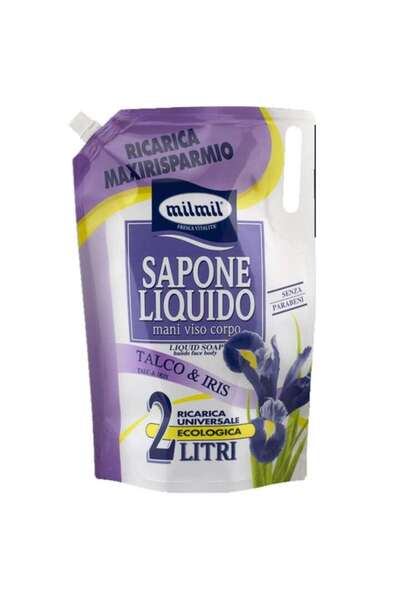 Mil Mil Rezervă săpun lichid Talc și Iris, 2000 ml