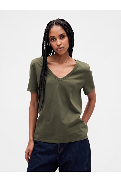GAP KadınOrganik Pamuk Vintage V Yaka T-Shirt