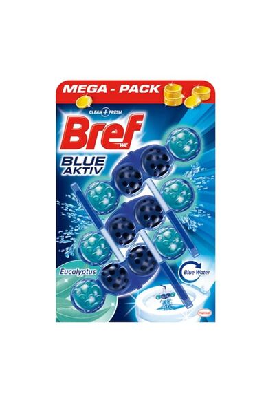 Bref Toilet Deodorizer Blue Aktiv Eucalypt, 3x50 g
