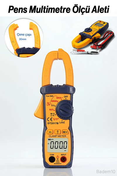 Badem10 600V Clamp Multimeter Digital Measure Instrument Voltage Resistance Ammeter Voltage Electrical Measuring Current Device