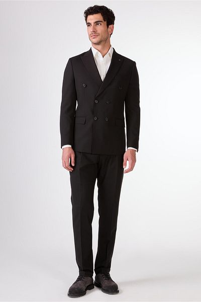 Dufy Black Straight Men's Suit - Slim Fit