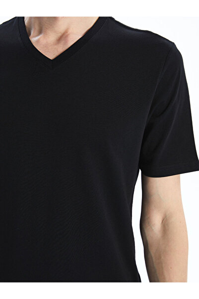 LC Waikiki Sparkling Selections from Shining Store | V-Neck Short Sleeve Combed Cotton Men's T-Shirt