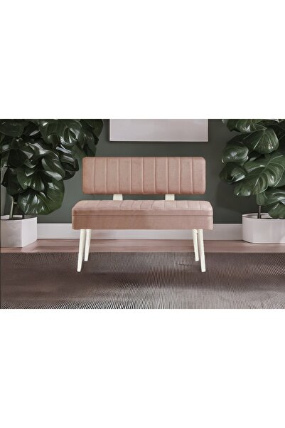 Vivense VİNA KUMAŞLI SANDIKLI BANK, BEYAZ TAŞ RENGİ