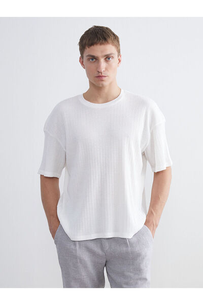 LC Waikiki Rmz Gi̇yi̇m Farkiyla Zero Roba Collar Men's T-Shirt