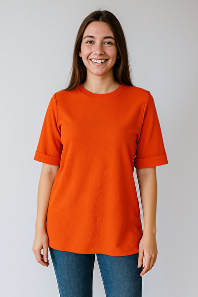 ribana Γυναικεία μπλούζα με διπλό μανίκι με σχισμή στο πλάι - T954