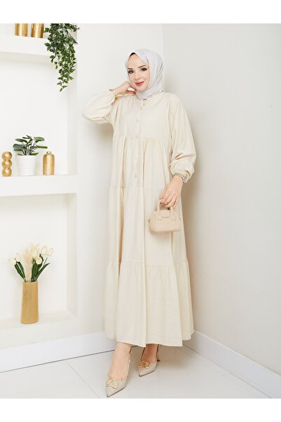 HK Style Kadın Çilek Kumaş Elbise