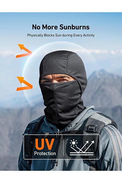 Generic Astro AE Balaclava Ski Mask - UV Protection, Wind & Dust Resistant, Black, M