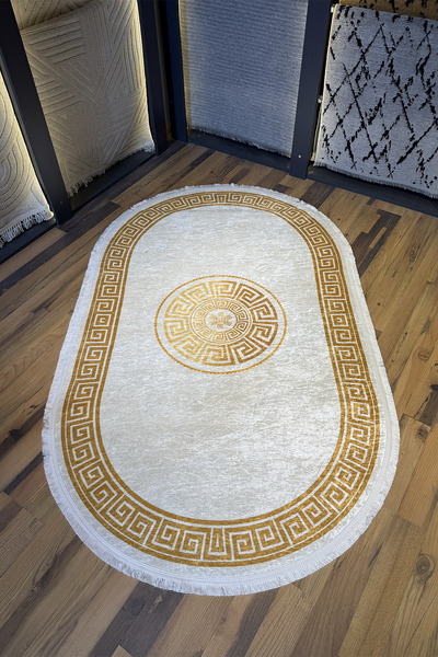 THEMODERNHANE Dijital Baskılı Makinede Yıkanabilir Antialerjik Kaymaz Leke Tutmaz Salon Mutfak Halısı ve Yolluk