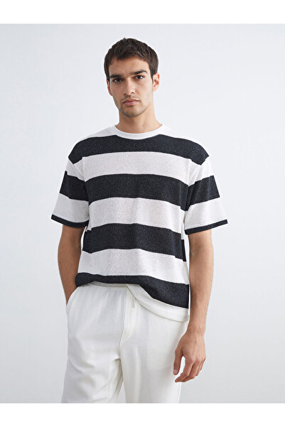 LC Waikiki منتجات فريزن ستور التي لا مثيل لها I تي شيرت رجالي مخطط بياقة روبا...