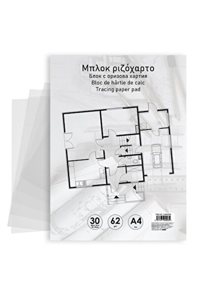 OEM Bloc de schițe, bloc de hârtie de calc, A4, 30 de coli, hârtie de calc