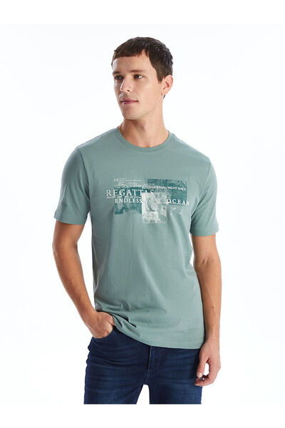 LC Waikiki Ανδρικό μπλουζάκι από χτενισμένο βαμβακερό κοντό μανίκι με λαιμόκοψη