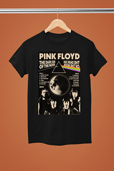 MAGORS تيشيرت روك من القطن مطبوع بأكمام قصيرة من بينك فلويد