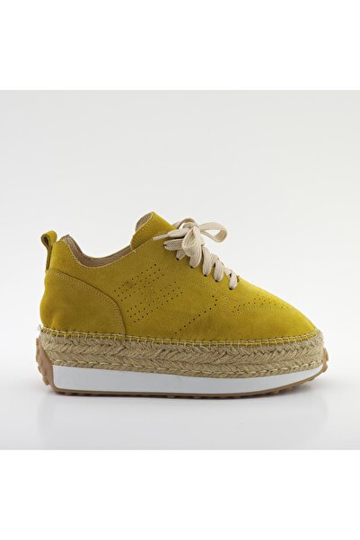 MOLY ESPADRİLLE HARDAL SÜET HAKİKİ DERİ SNEARKER ESPADRİL