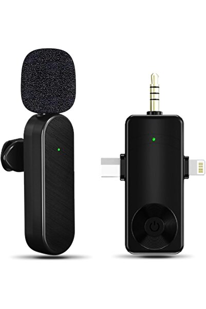 Generic Wireless Lavalier Microphones, 4-in-1 Universal Receiver for Android iPhone iPad Laptop & Camera, US