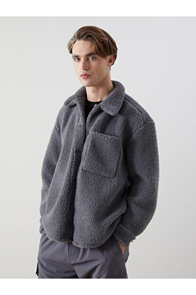 LC Waikiki Rahat Kalıp Uzun Kollu Pelüş Erkek Gömlek Ceket