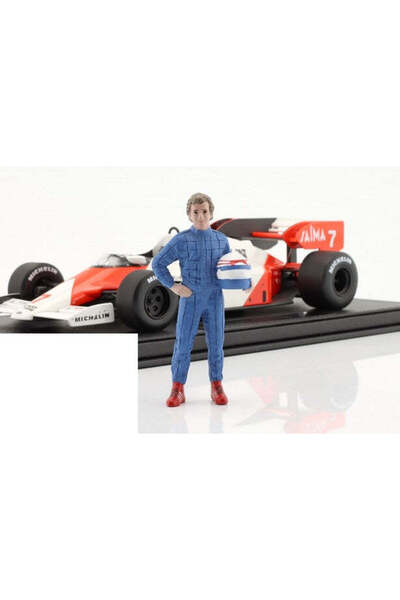 American Diorama Figurină pentru diorama Legenda anilor '80, Pilot cu cască albă/albastră/roșie și costum albastru - 1/18 American