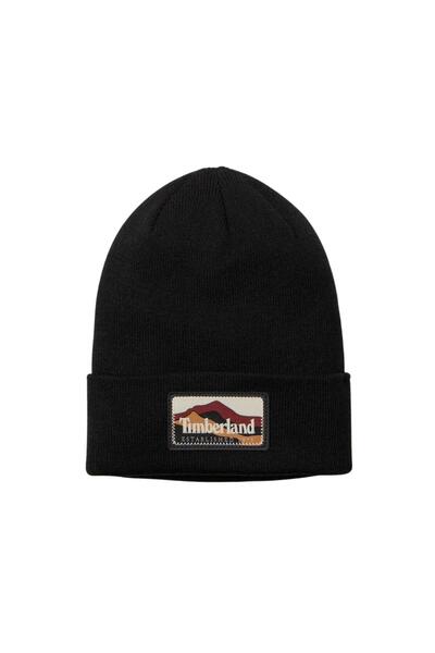 Timberland B0A663T0011-R Mountain Patch Beanie Men's Black