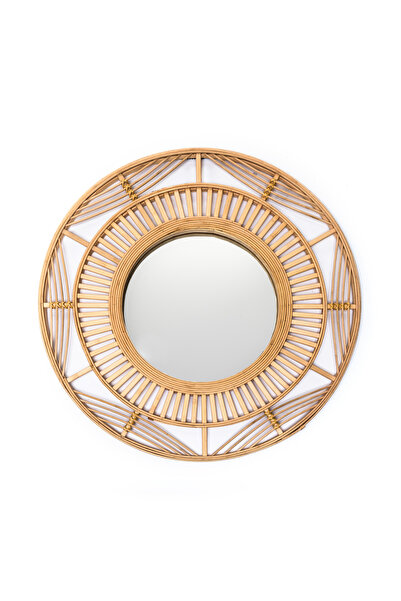 GOGOWOOD Yuvarlak Zarif Işınlı Bambu Ayna