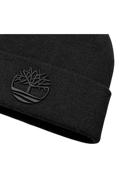 Timberland B0A65Hp0011-R 3D Embroidery Beanie Men's Black