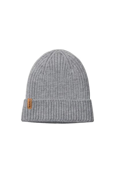 Timberland B0A66520521-R Rib Knit Beanie Men's Gray