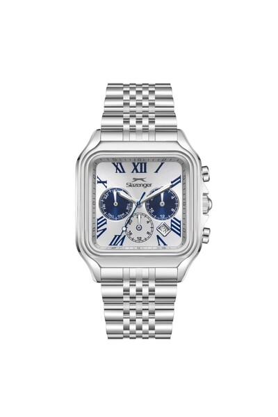 Slazenger Sl.09.2547.2.06 Square Dial Steel Cord Steel Case 10 Atm Water Resistant Metallic Color