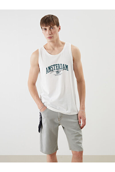 LC Waikiki Rmz Gi̇yi̇m Farkiyla Zero Roba Collar Printed Men's Sleeveless T-S...