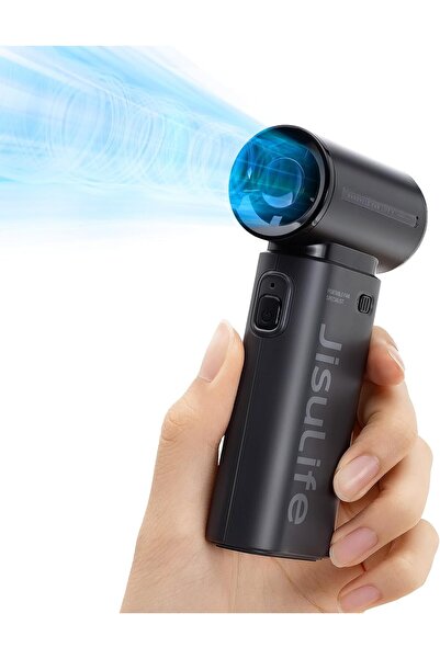 JISULIFE Portable Handheld Mini Fan, USB Rechargeable, 5000mAh, 5 Speeds, Black