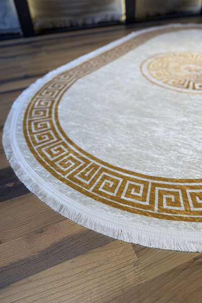 THEMODERNHANE Dijital Baskılı Makinede Yıkanabilir Antialerjik Kaymaz Leke Tutmaz Salon Mutfak Halısı ve Yolluk